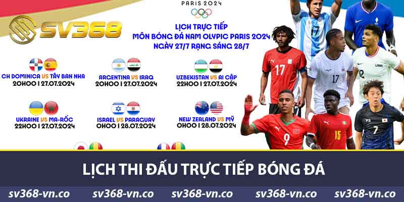 Lịch thi đấu trực tiếp bóng đá